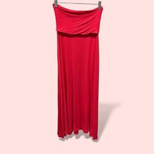 Cute Y2K pink fold over tube dress or maxi skirt stretchy Mudd